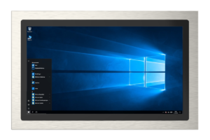 24" Industrie Terminal (all-in-one-PC), Edelstahl und IP66, Frontansicht
