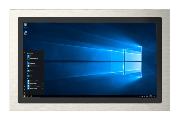 24" Industrie Terminal (all-in-one-PC), Edelstahl und IP66, Frontansicht